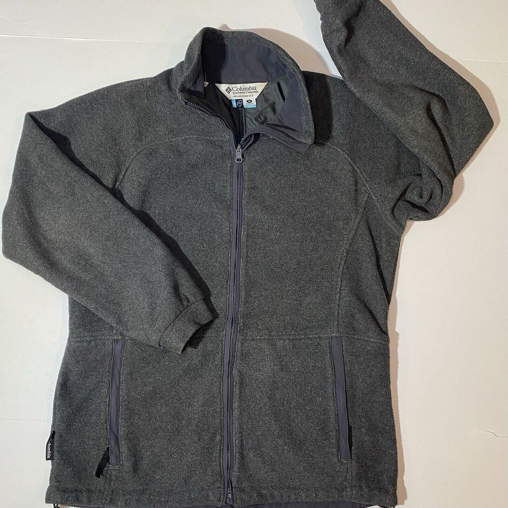 Vintage Columbia Women Medium Core Interchange Full Zip Fleece Jacket Gray